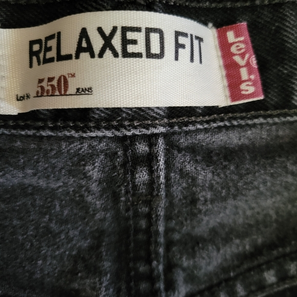 VINTAGE 90s LEVI'S Unisex 550 Relaxed Fit Mom Jeans Black - Picture 11 of 13